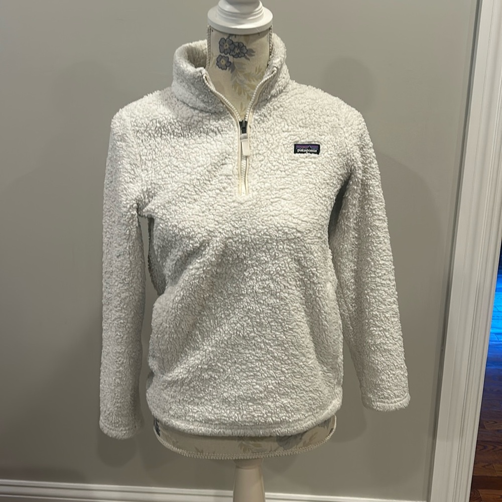 Patagonia Girls Quater Zip Fleece White